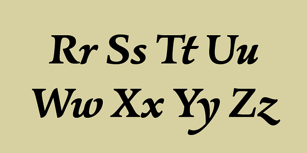 Card displaying Alize typeface in various styles