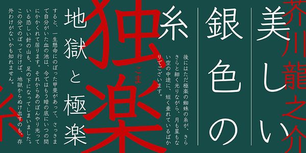 Card displaying FOT-Klee Pro typeface in various styles