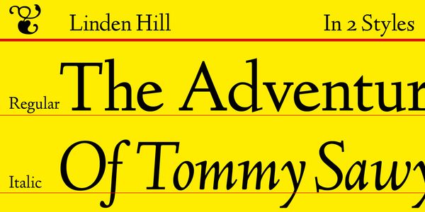 Card displaying Linden Hill typeface in various styles