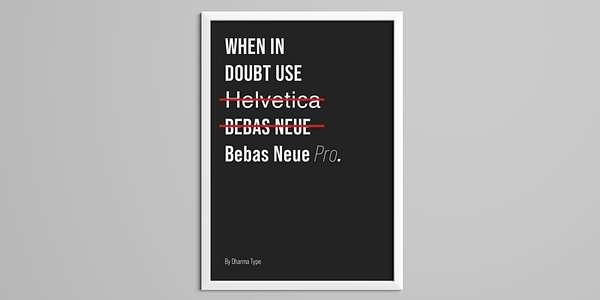 Card displaying Bebas Neue Pro typeface in various styles