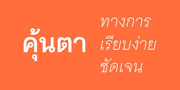 Card displaying Thongterm typeface in various styles