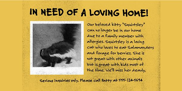 Card displaying Felt Tip typeface in various styles