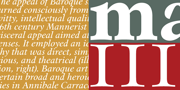 Card displaying Mauritius typeface in various styles