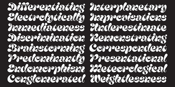 Card displaying Yink typeface in various styles