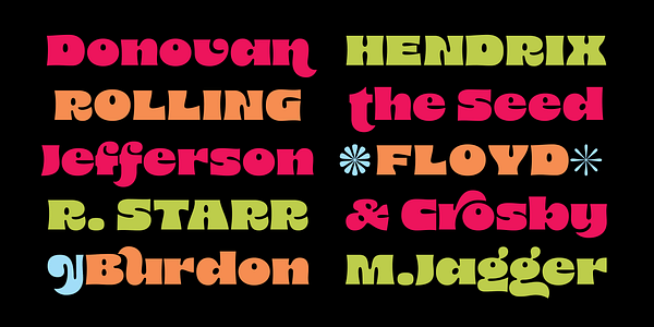Card displaying 8 typeface in various styles