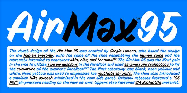 Card displaying PD Writer typeface in various styles