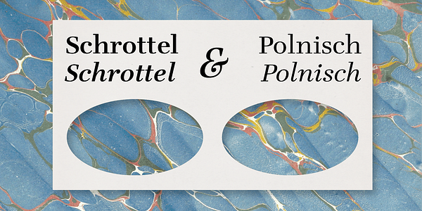 Card displaying Teimer typeface in various styles