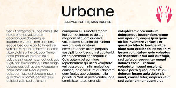 Card displaying Urbane Rounded typeface in various styles