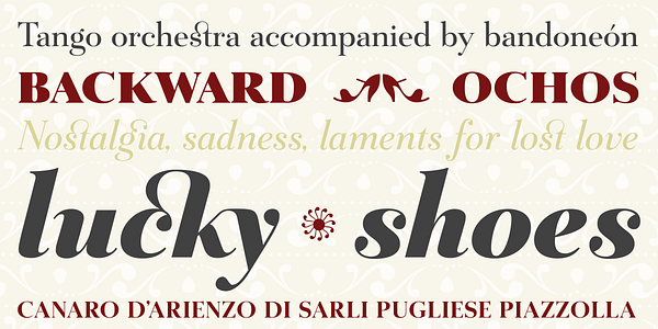 Card displaying Mr Gabe typeface in various styles