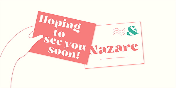 Card displaying Nazare Exuberant typeface in various styles