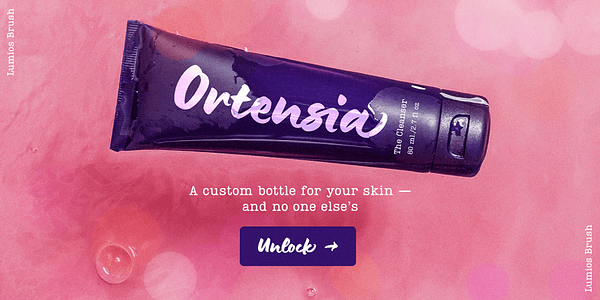 Card displaying Lumios Brush typeface in various styles