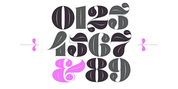 Card displaying Posh typeface in various styles