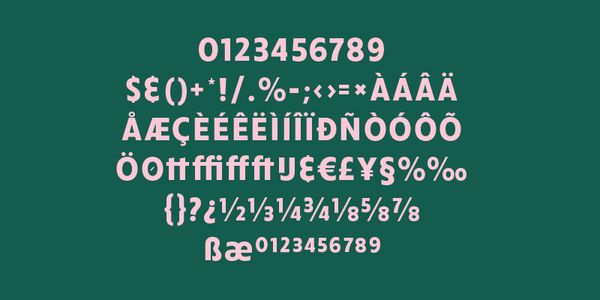 Card displaying RuckSack typeface in various styles