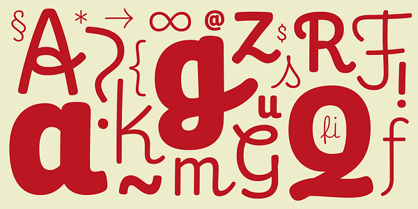 Card displaying Finlay typeface in various styles