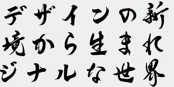 Card displaying TAw Kazuhatai typeface in various styles