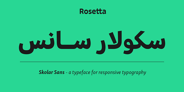Card displaying Skolar Sans Arabic typeface in various styles