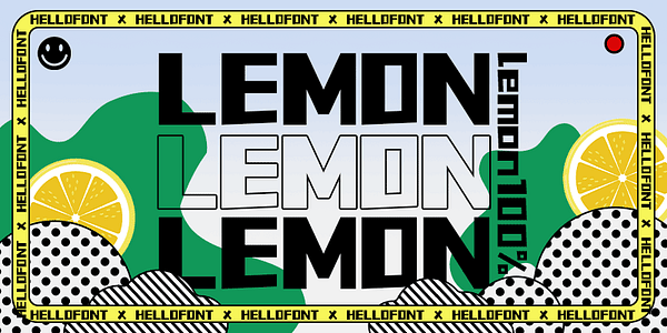 Card displaying YS HelloFont Bang Bang Ti typeface in various styles