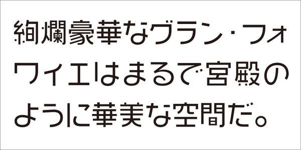 Card displaying VDL-MegaG typeface in various styles