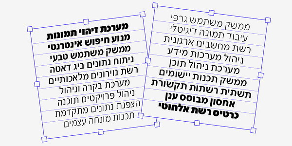 Card displaying Skolar Sans Hebrew typeface in various styles