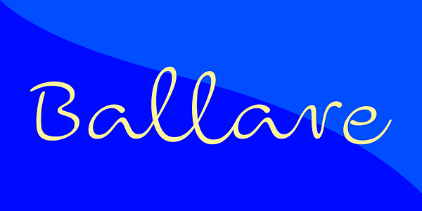 Card displaying Ballare typeface in various styles