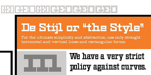 Card displaying HWT Geometric typeface in various styles