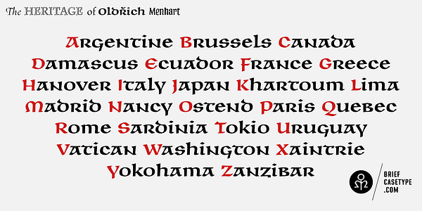 Card displaying BC Unciala typeface in various styles
