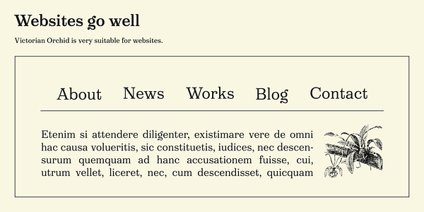 Card displaying Victorian Orchid typeface in various styles