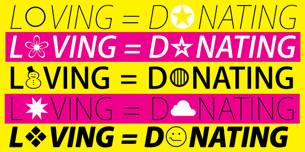 Card displaying Anago typeface in various styles