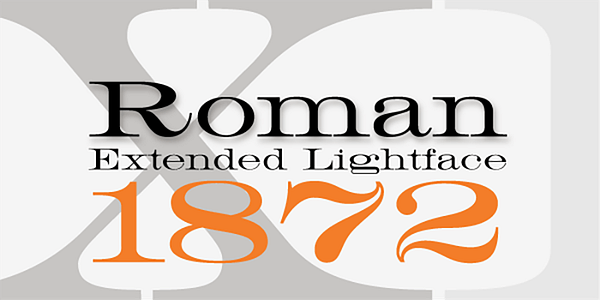 Card displaying HWT Roman Extended typeface in various styles