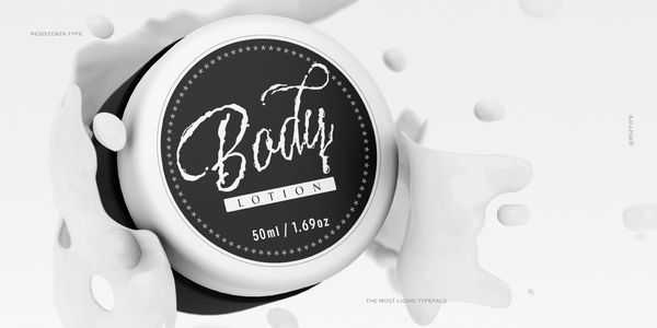 Card displaying Liquida typeface in various styles