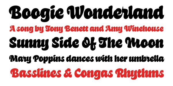 Card displaying Ravals typeface in various styles