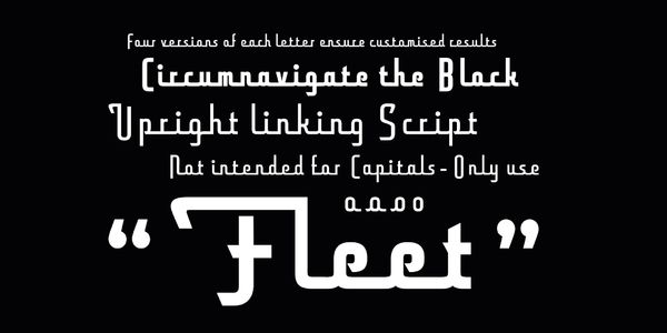 Card displaying Armstrong typeface in various styles