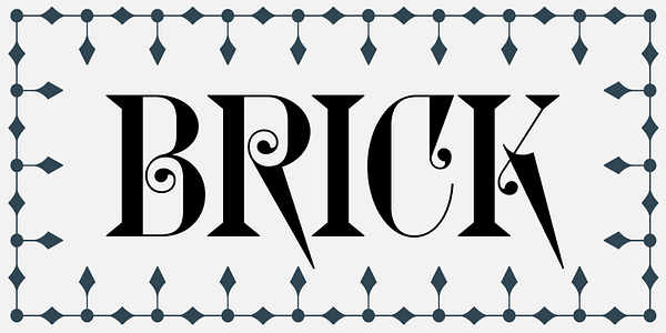 Card displaying Glyptic DJR typeface in various styles