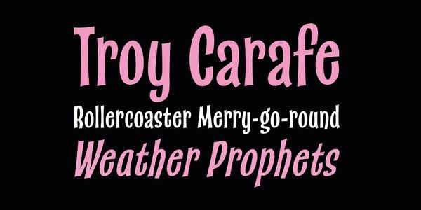 Card displaying Catseye typeface in various styles