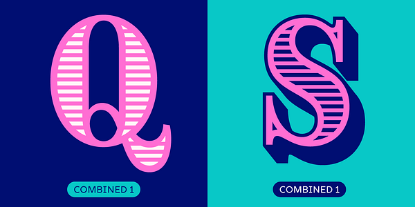 Card displaying Brim Narrow Combined typeface in various styles