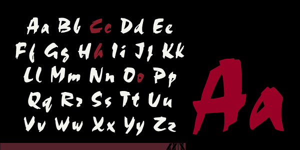 Card displaying Choc MN typeface in various styles