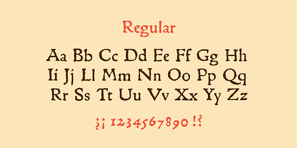 Card displaying MVB Gryphius typeface in various styles