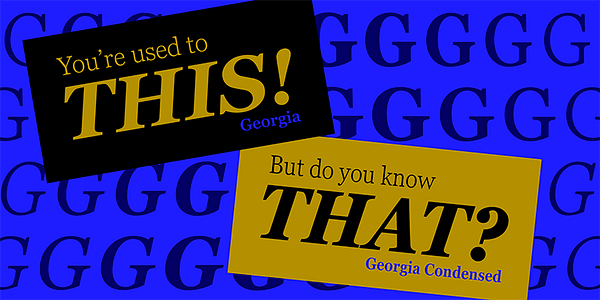 Card displaying Georgia Pro typeface in various styles