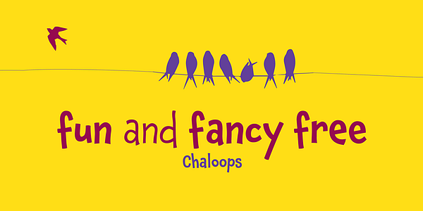 Card displaying Chaloops typeface in various styles