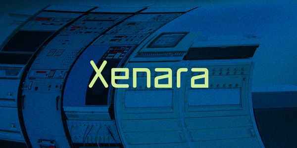 Card displaying Xenara typeface in various styles