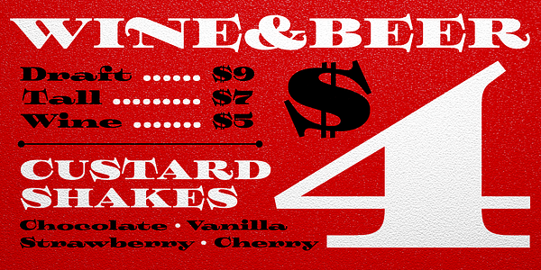 Card displaying Hypocrite typeface in various styles