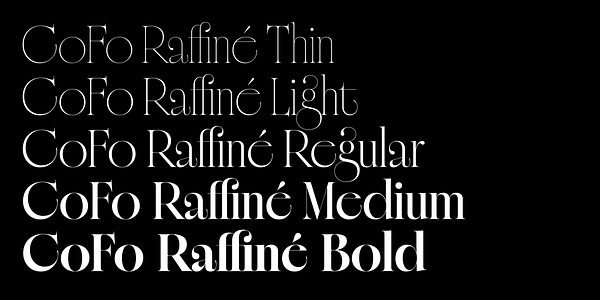 Card displaying CoFo Raffine typeface in various styles