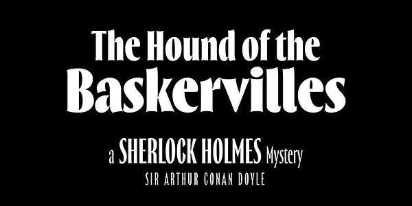 Card displaying Thrillers typeface in various styles