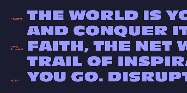 Card displaying NewNord typeface in various styles