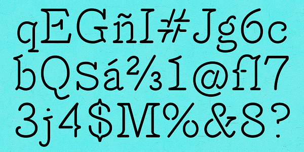 Card displaying Feneon Single typeface in various styles