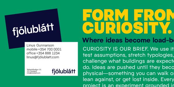 Card displaying Pacaembu typeface in various styles