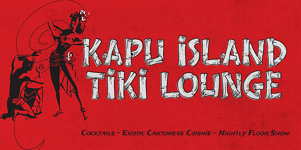 Card displaying Bamboozle typeface in various styles