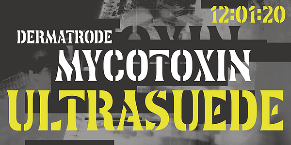 Card displaying Sheller Stencil typeface in various styles