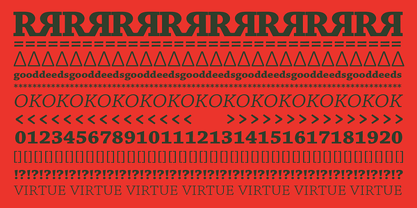 Card displaying Chaparral typeface in various styles