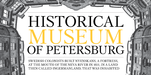Card displaying Petersburg typeface in various styles